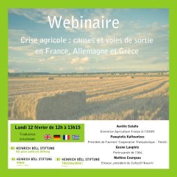 Webinaire : crise agricole, causes et voies de sortie en France, Allemagne et Grèce
