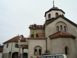 L'église de Divič, avant son déplacement