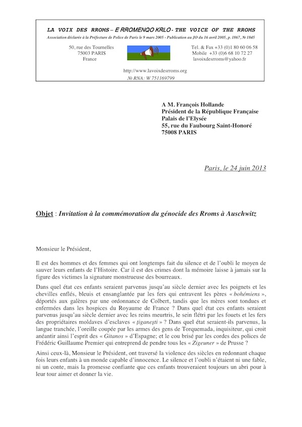 Commémoration du Samudaripen : appel à la solidarité de la Voix des Rroms