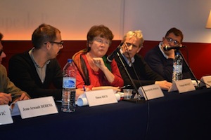 Simon Rico (Courrier des Balkans), Hélène Despic-Popović (Libération), François Bonnet (Mediapart), Belgzim Kamberi (Courrier des Balkans)