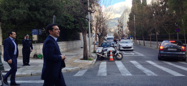 Alexis Tsipras se rend au palais présidentiel(Photo : Pavlos Kapantais)