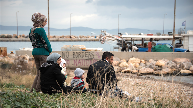 Des réfugiés sur l'île grecque de Chios