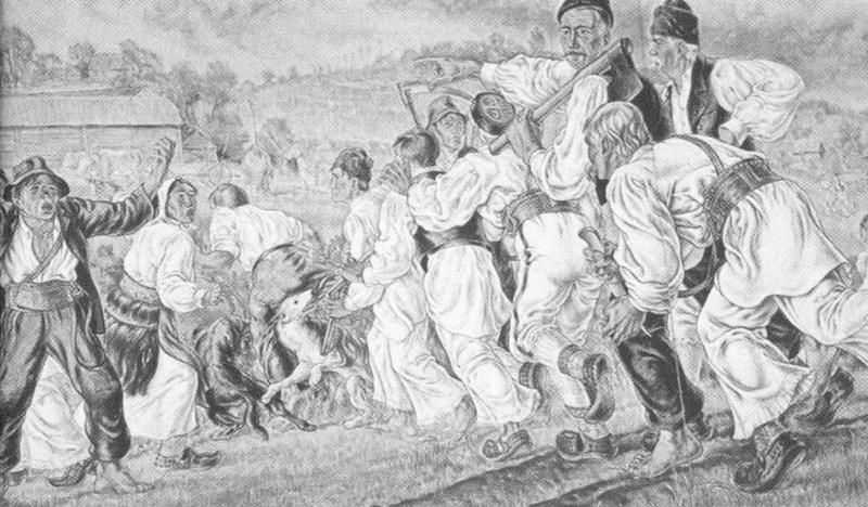 La révolte de Sjeničak, tableau de Julije Meissner (1906-1979)