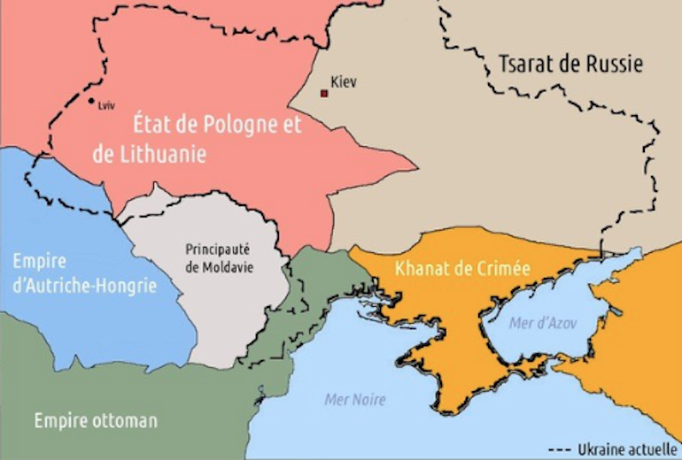 1667 : le partage des terres correspondant à l’Ukraine actuelle. 1667 : le partage des terres correspondant à l’Ukraine actuelle.