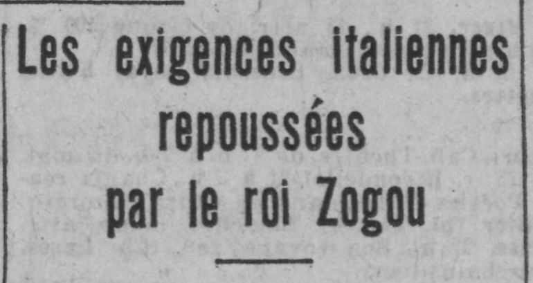 Blog • Les six exigences italiennes repoussées par le roi Zog avant l’occupation de l’Albanie (Ce soir, 1939)