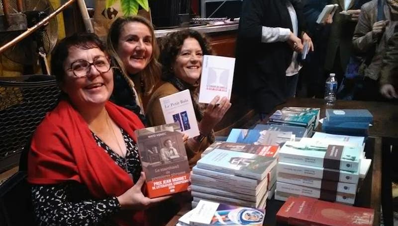 Laure Hinckel, Evelyne Noigues et Pascale Delpech aux Rencontres du Courrier des Balkans
