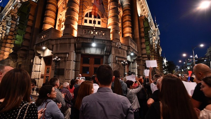 Manifestations de journalistes contre le siège du gouvernement