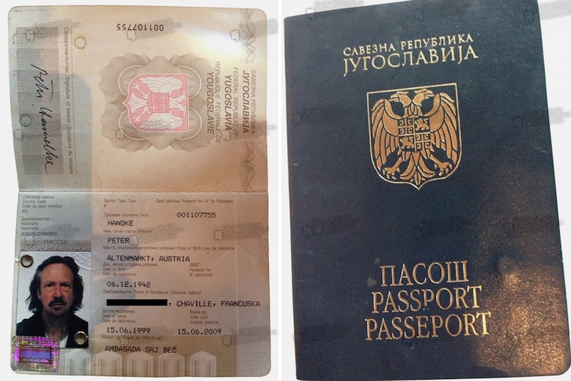 En 1999, Peter Handke avait obtenu un passeport yougoslave