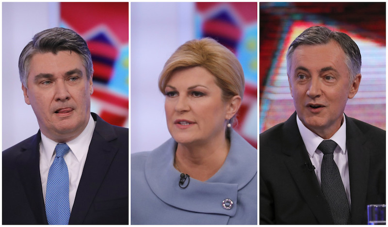 Zoran Milanović, Kolinda Grabar-Kitarović et Miroslav Škoro