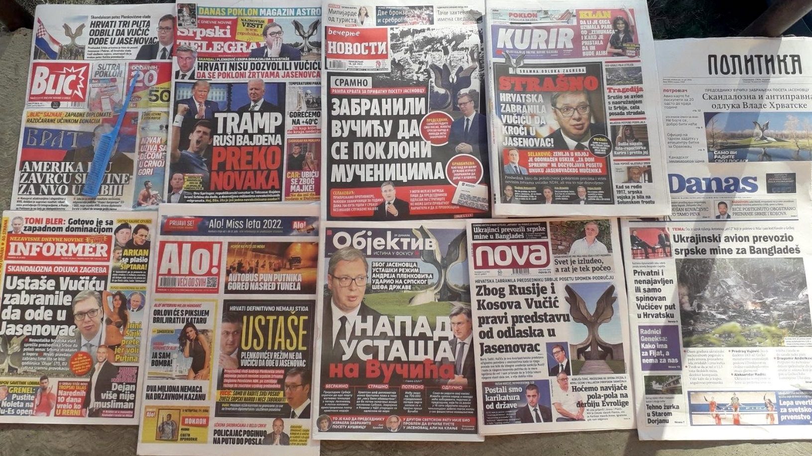 Serbie : la Croatie interdit la venue du Président Vučić à Jasenovac, les tabloïds aboient