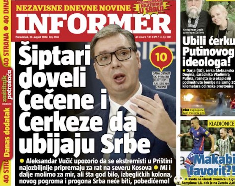 Nord du Kosovo : les tabloïds serbes jouent la surenchère