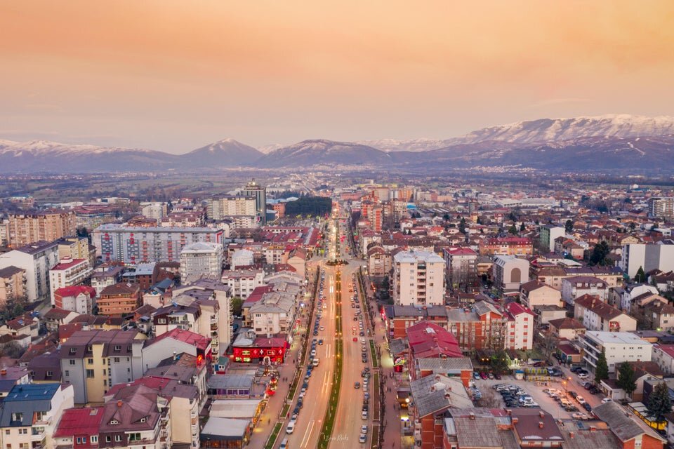 Vue aérienne de Tetovo