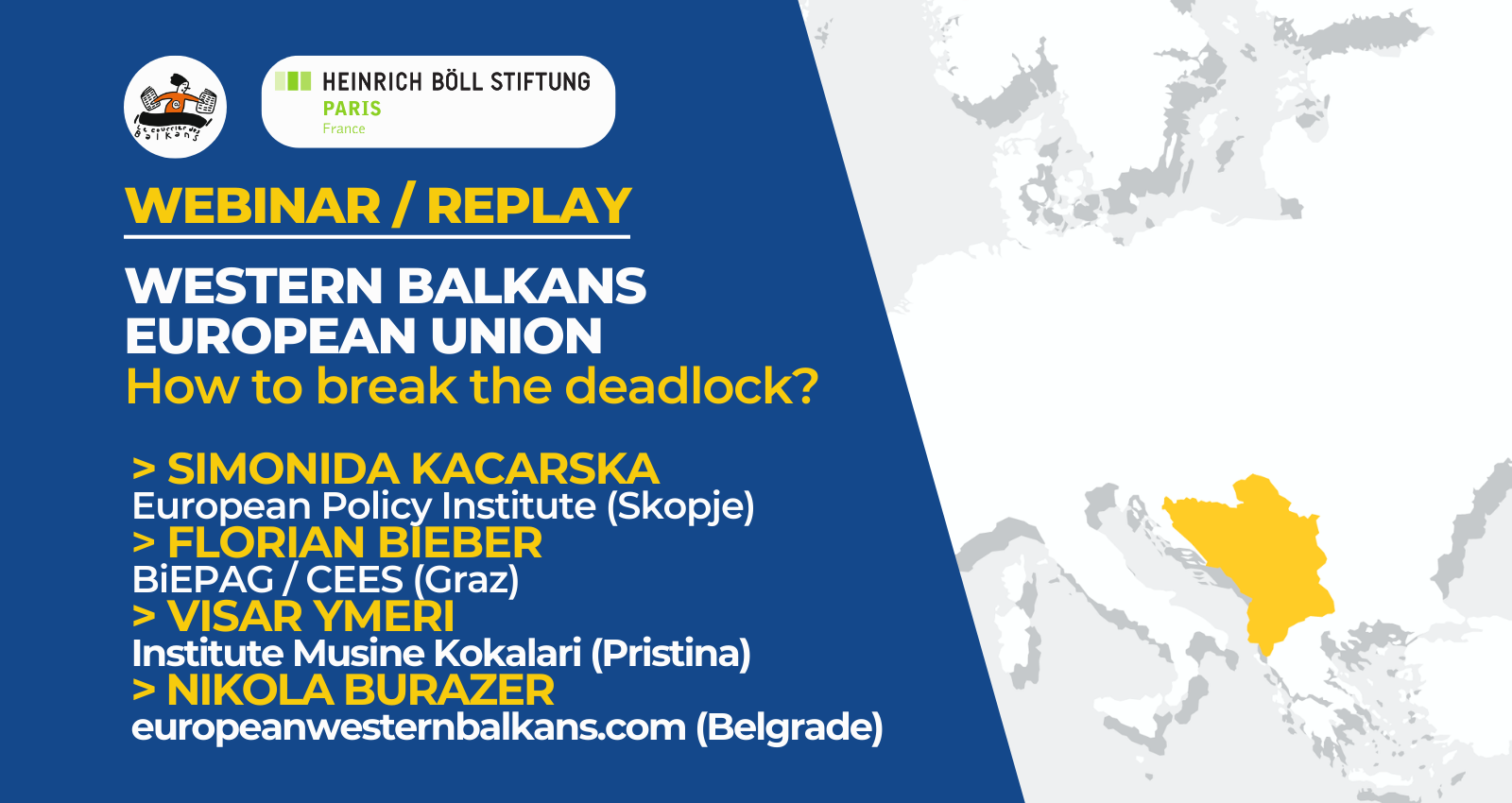 Replay | Webinar • European Union – Western Balkans : how to break the deadlock?