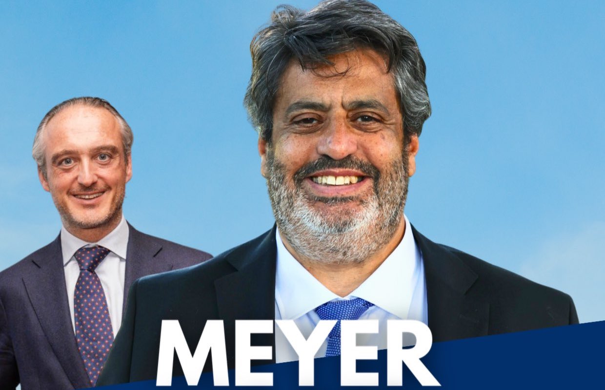 L'affiche de campagne de Meyer Habib, avec son suppléant Alexandre Bezardin.