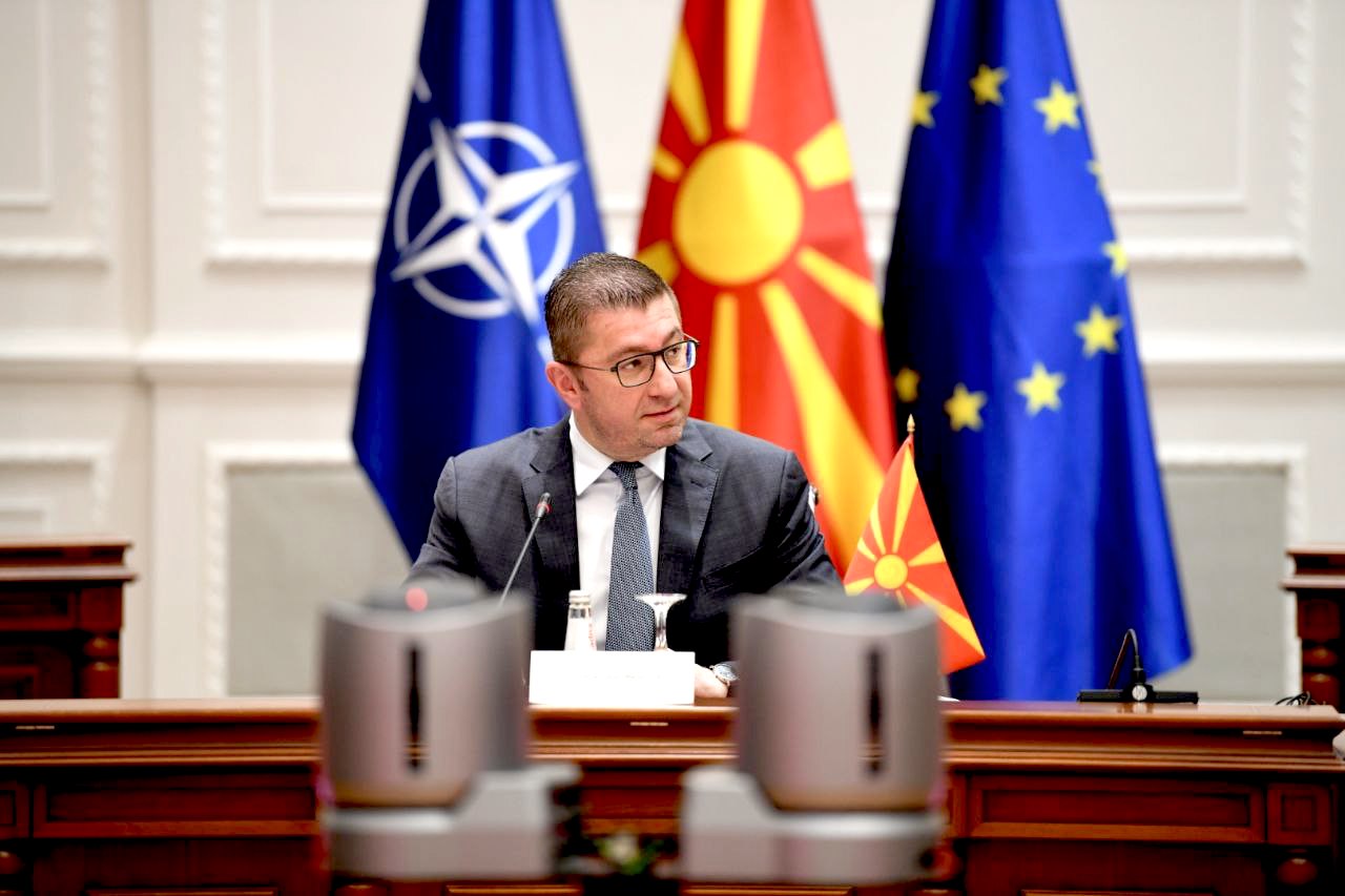 Le premier ministre macédonien Hristijan Mickoski, le 8 novembre 2024.